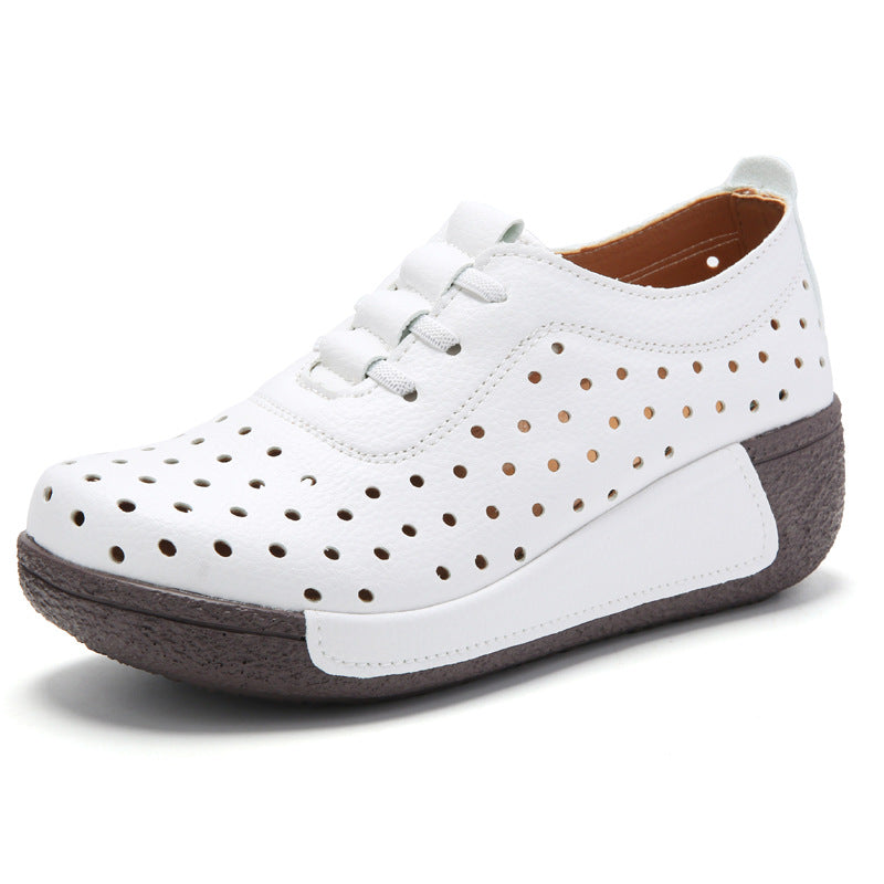 Women's All-matching Hollow Shallow Mouth Leather Shoes