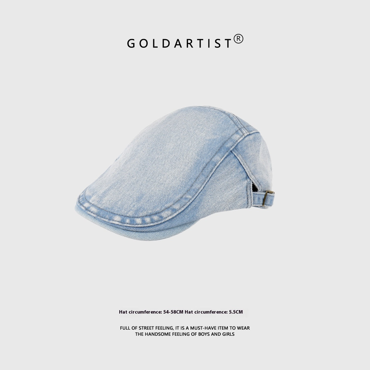 Blue Denim Beret Women's All-match Retro