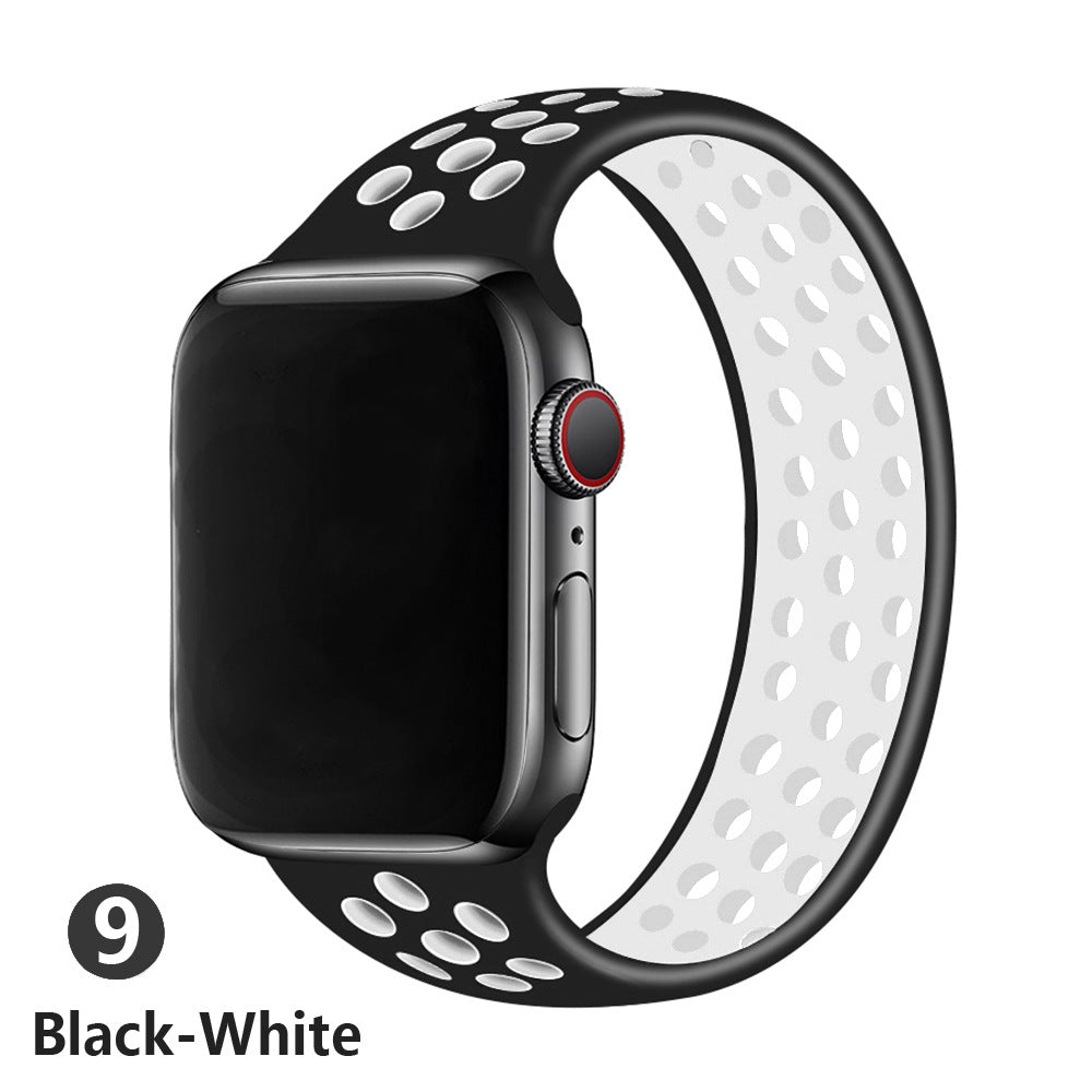 Fashion All-match Two-color Silicone Single Ring Strap