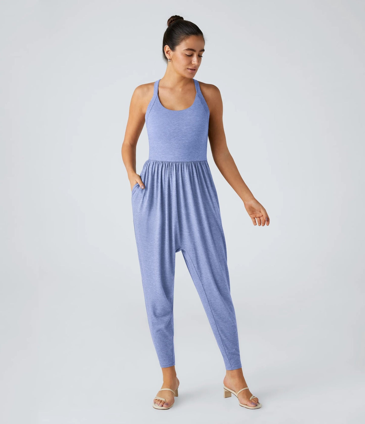 Women's Sleeveless Lace-up Sexy Ankle-tied Hip-lifting Jumpsuit
