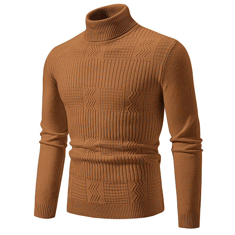 Mens Fashionable Jacquard Pullover In Solid Color For Warmth