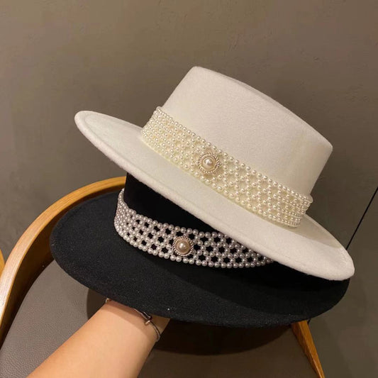 Uldlignende fladtop kasket vintage tophat