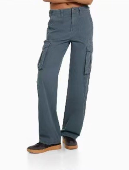 Hundred And One Military Green Work Pants High Waist Skinny