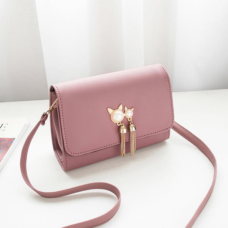 Ladies Personality Fringed One-Shoulder Small Square Bag Messenger Bag