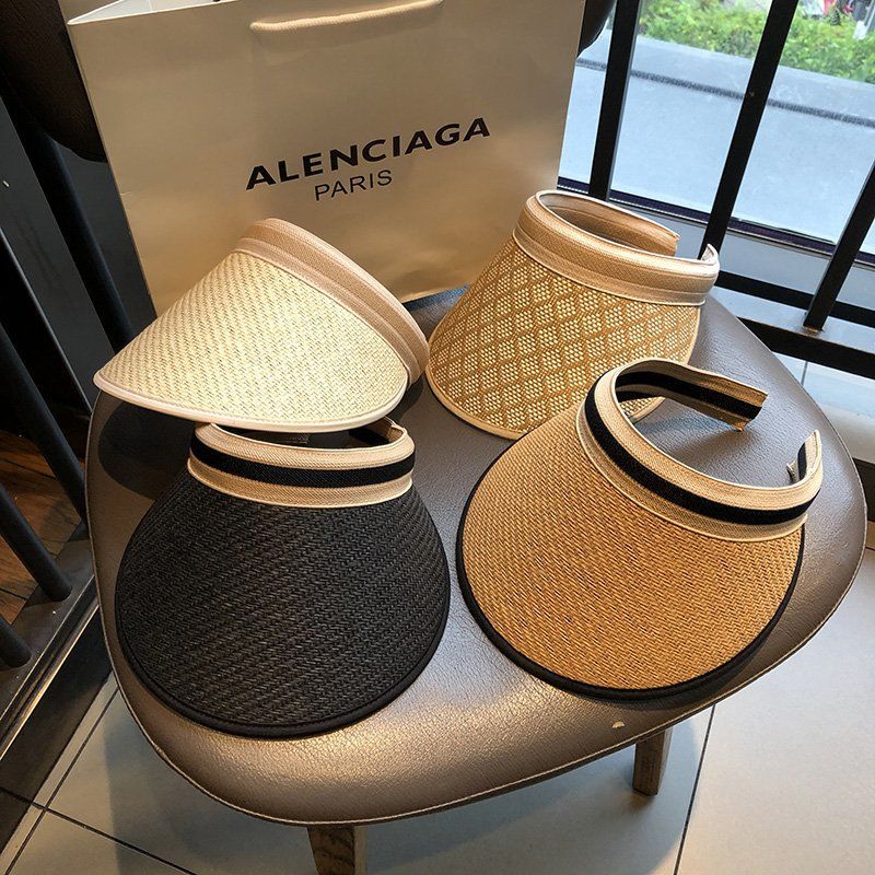 High Quality Shade Straw Plaid Sun Hat