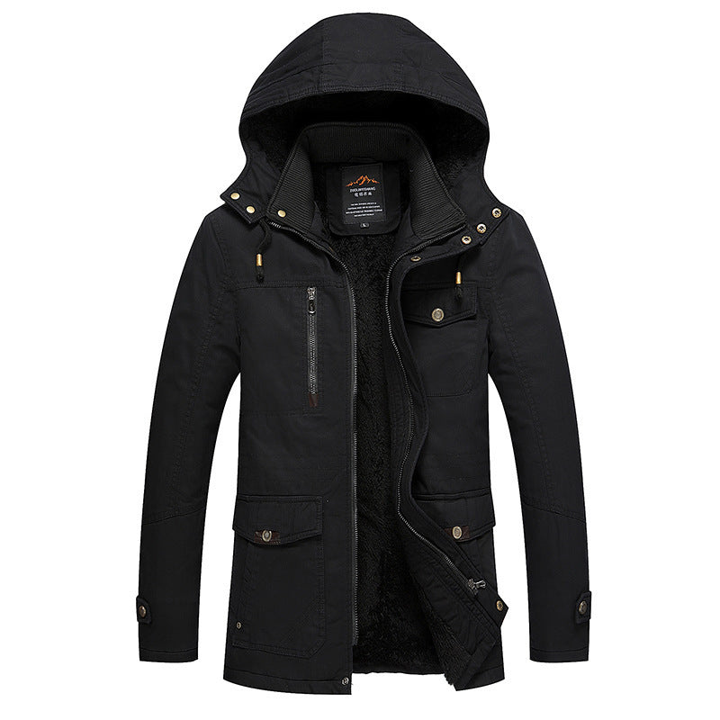 New Men's Jacket Fleece-lined Warm