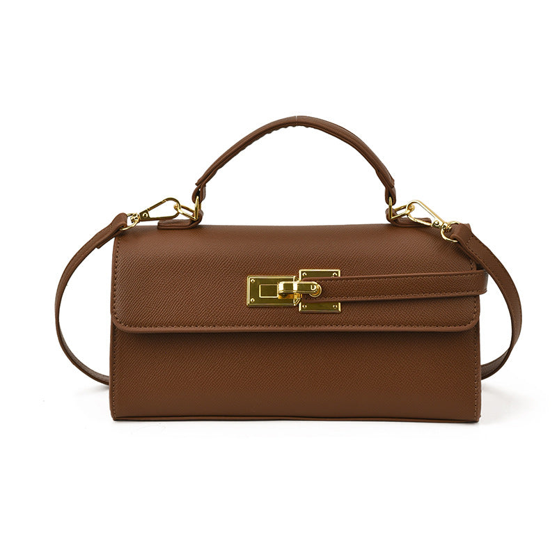 New Stylish Small Square Handbag With A Chic Lock Closure
