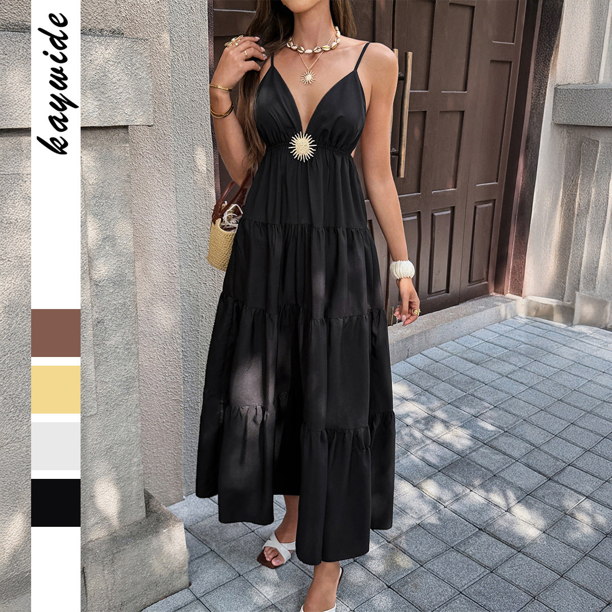 Elegant Versatile Long Slip Dress In European And American Style