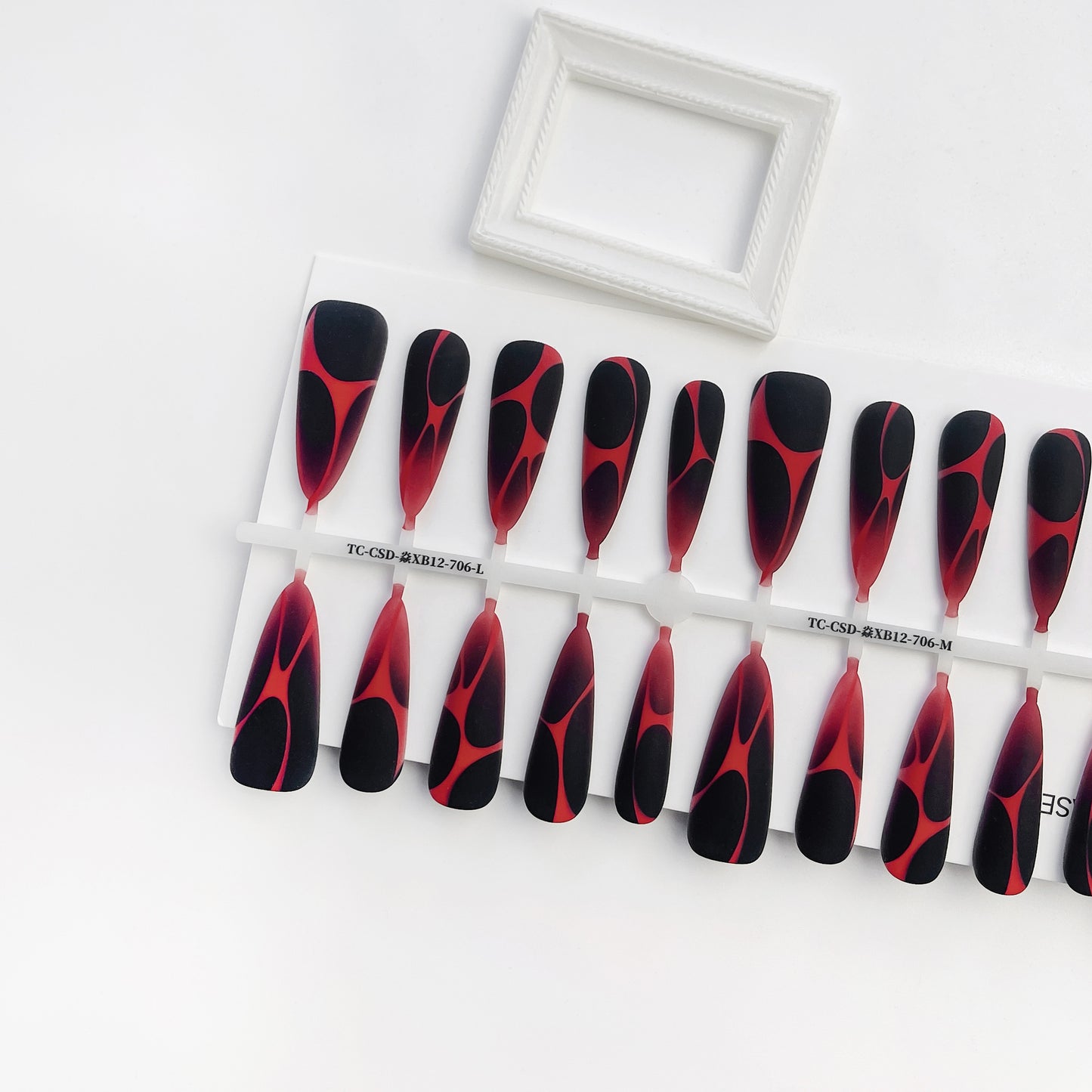 European And American Wave Lines Hot Girl Style Gradient Long Tip Manicure