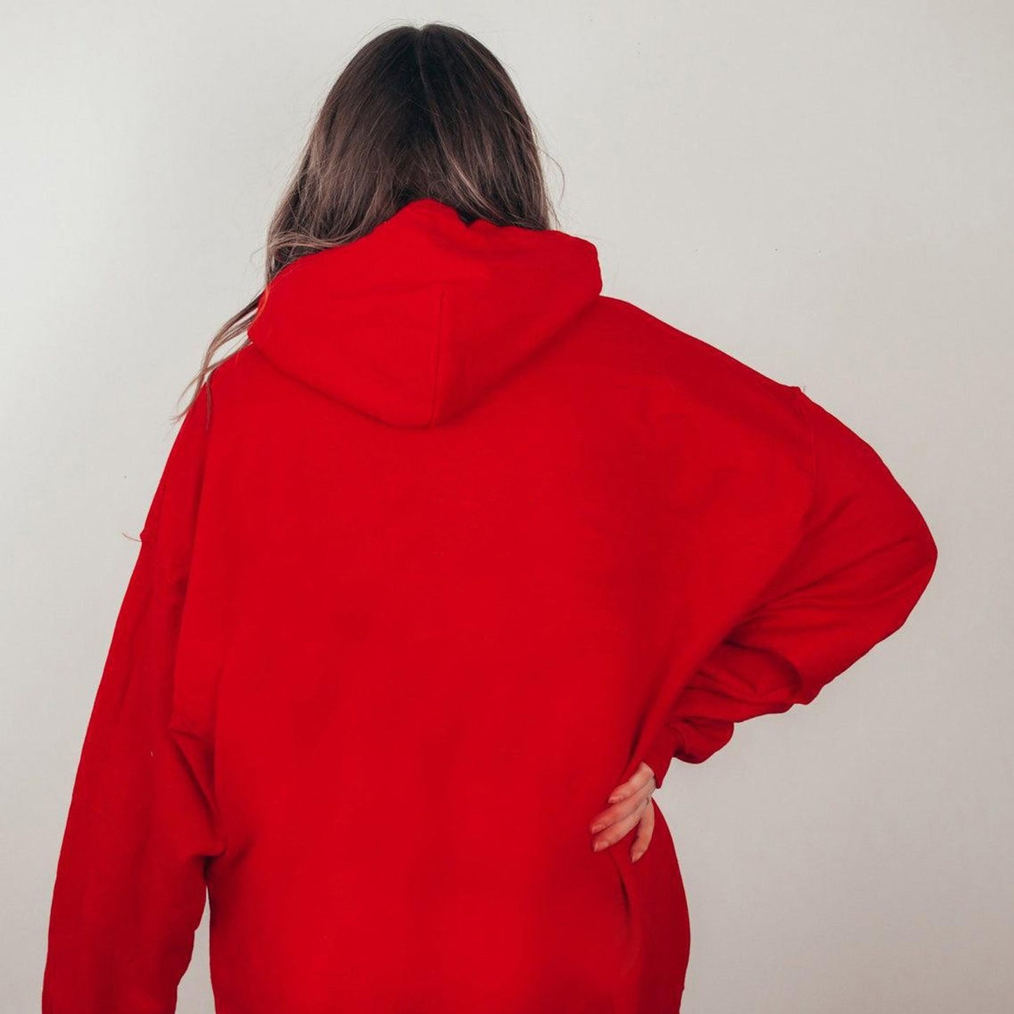 Women's Fleece-lined Bathroom Solid Color Clothing Word Kangaroo Pocket Drawstring Hoodie