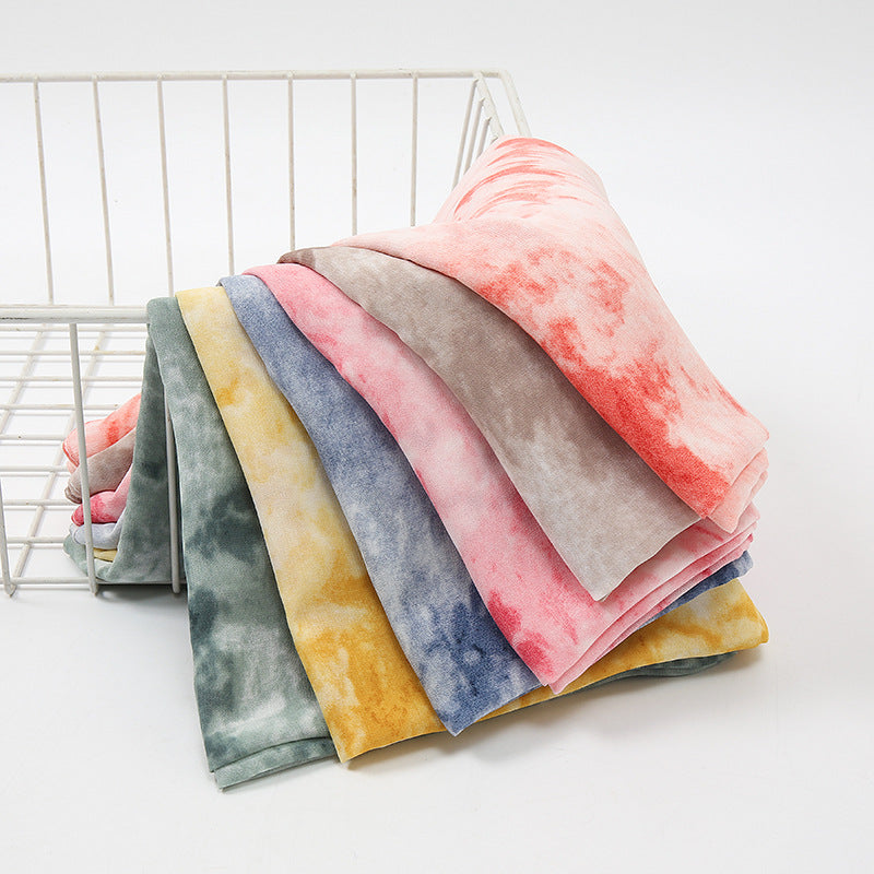 Tie-dye Printed Pearl Chiffon Scarf Shawl