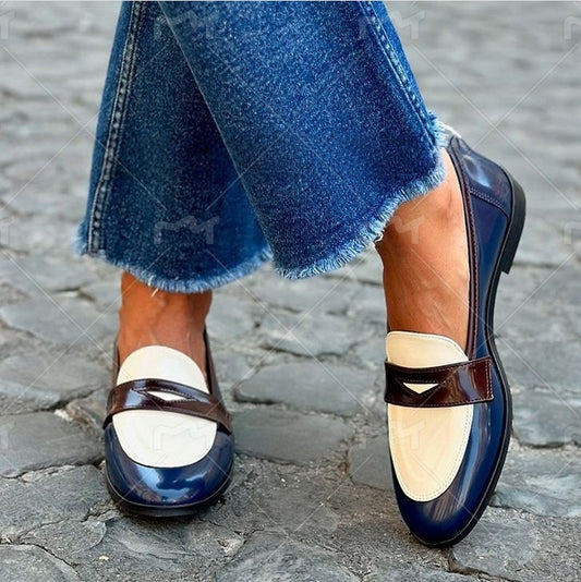 Round Toe Loafers Plus Size Assorted Colors Slip On Feet Ladies