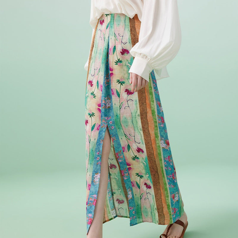 Retro Style Printed Bohemian Skirt