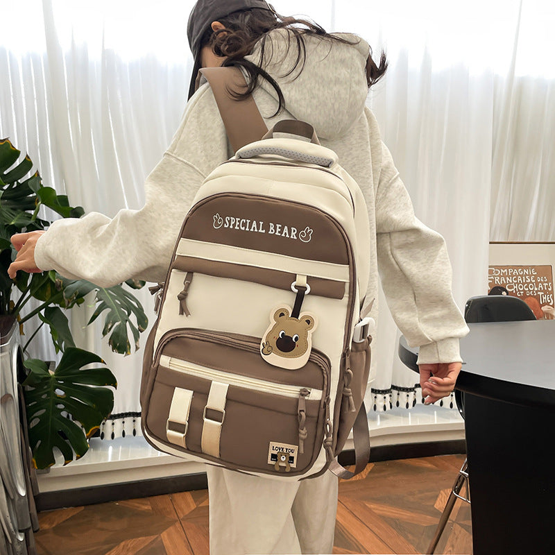 Student Large Capacity Schoolbag Portable Burden Alleviation Backpack