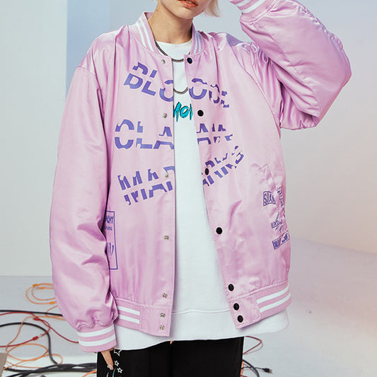 Scratch Multi-layer Letter Graffiti Baseball Uniform Trendy Brand Couple