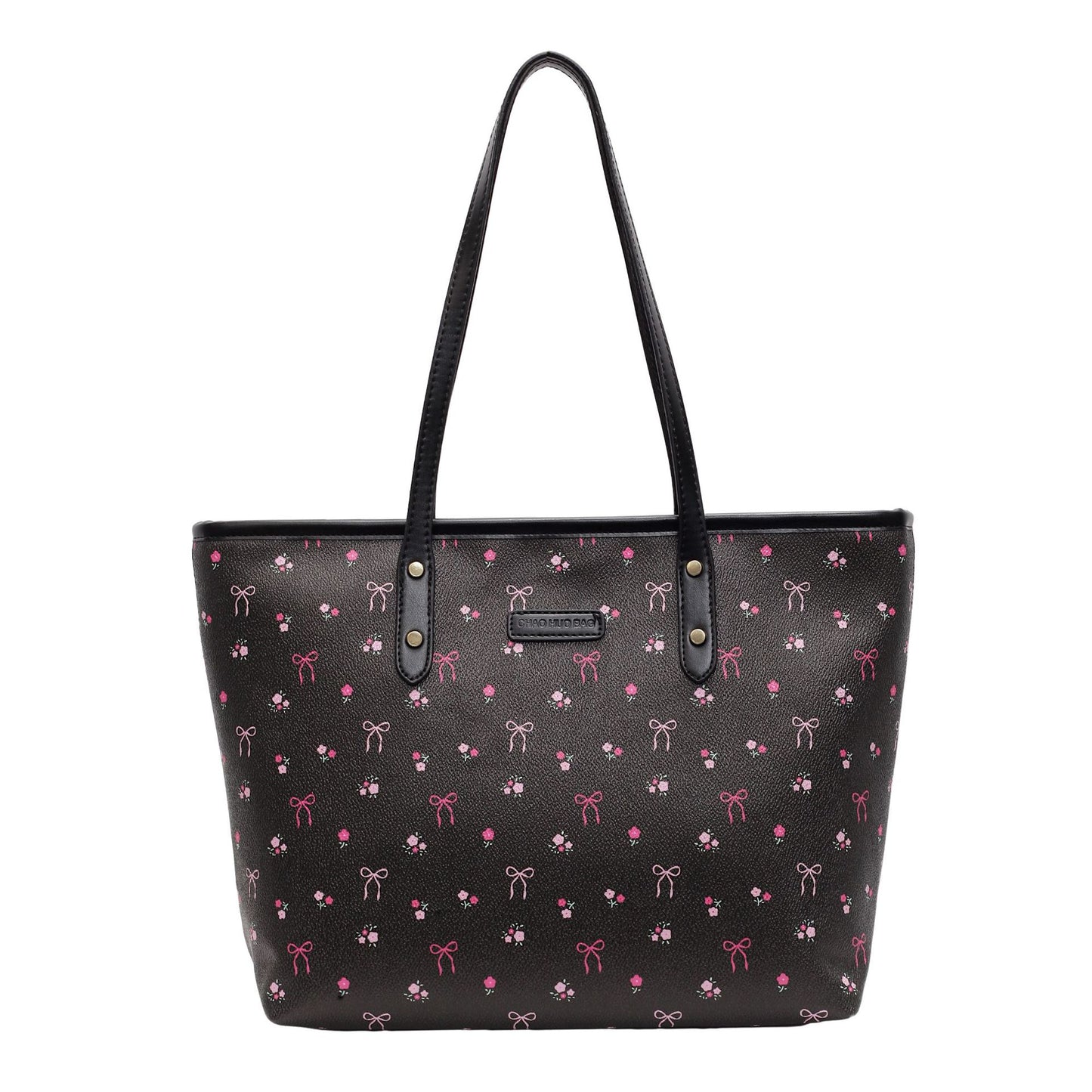 Womens Elegant, High-Capacity Commuter Tote With A Chic Print