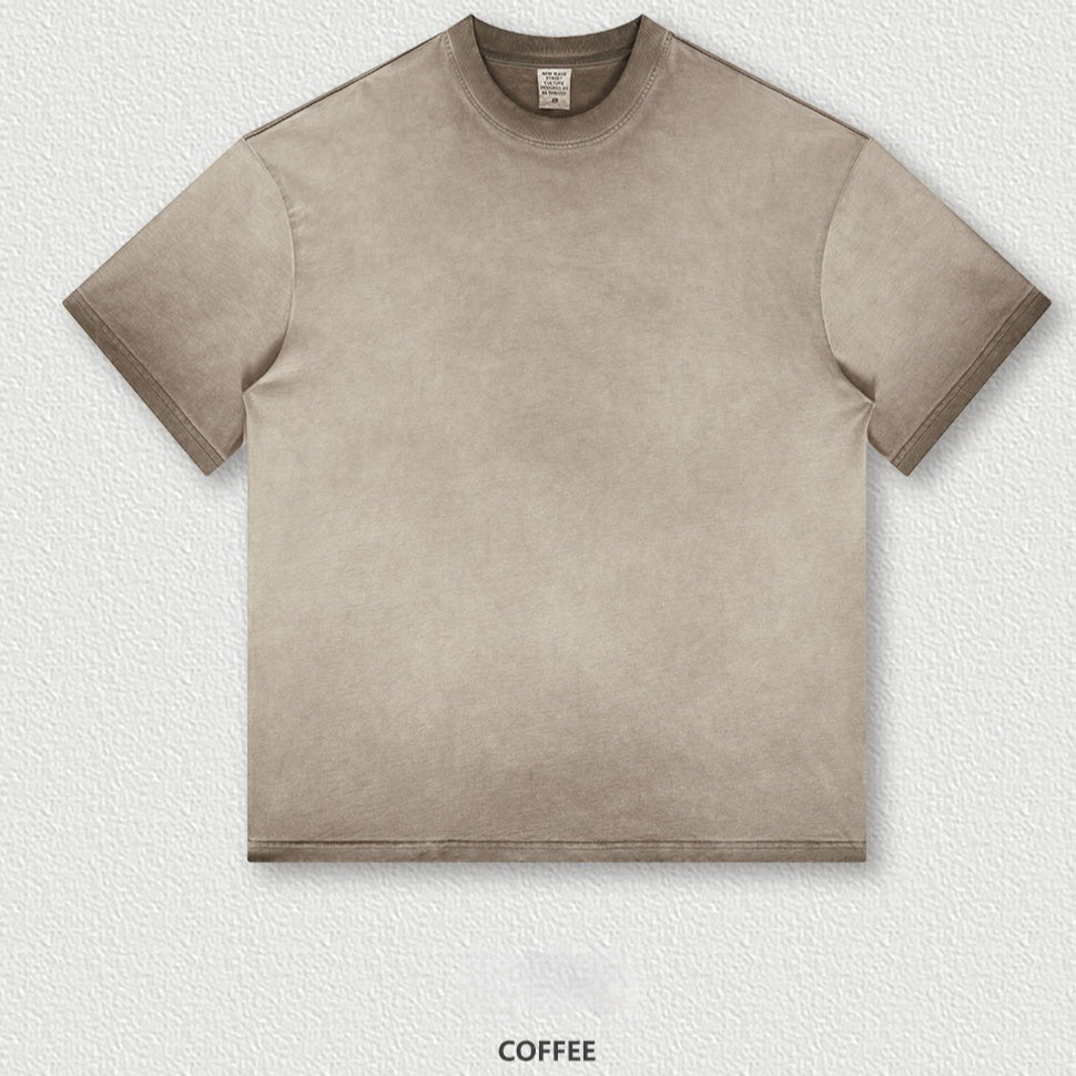 Retro Dopamine Round Neck Cotton Short Sleeve
