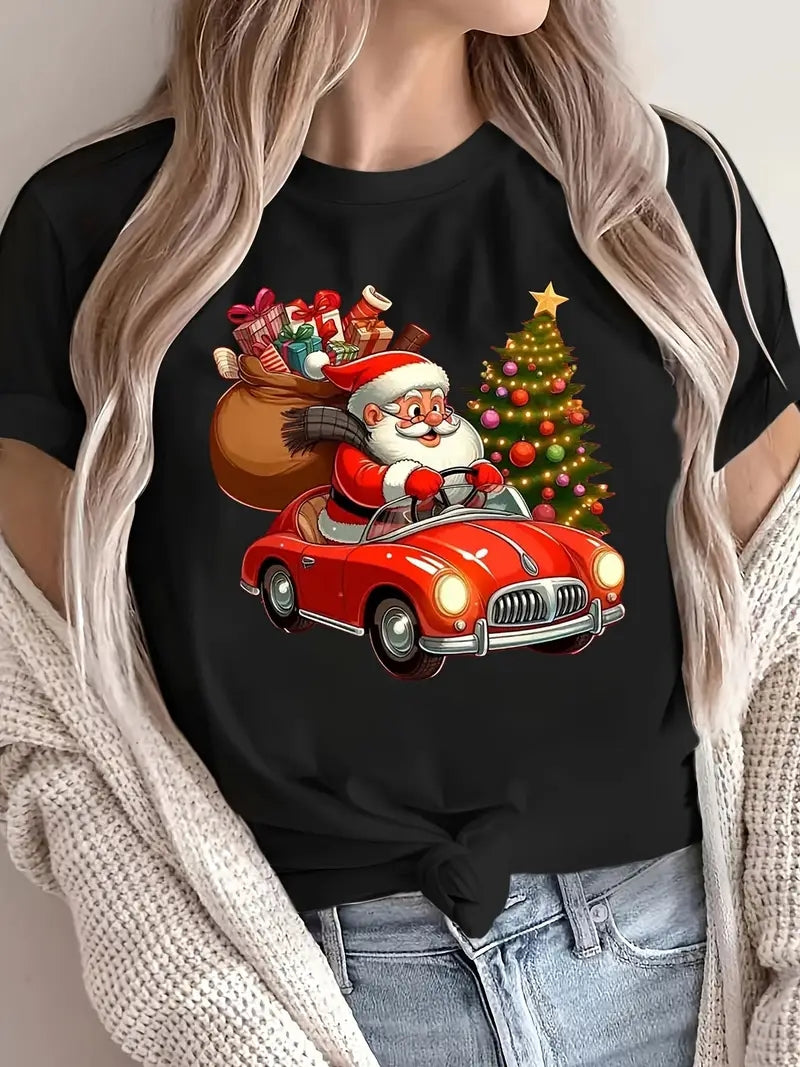 Christmas Tree Printing Casual All-match T-shirt Party