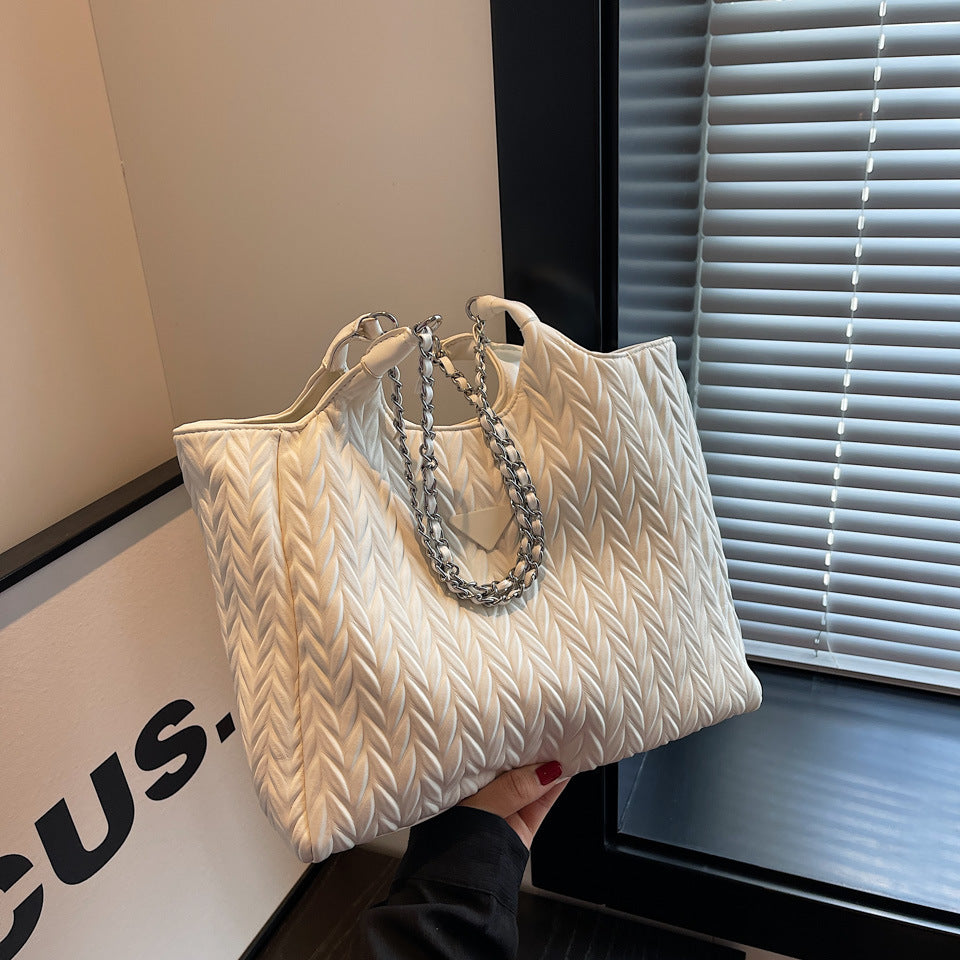 Women's Pleated Chain Large Capacity Shoulder Bag