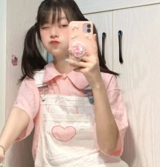 Short-sleeve Shirt Strap Shorts Two-piece Set