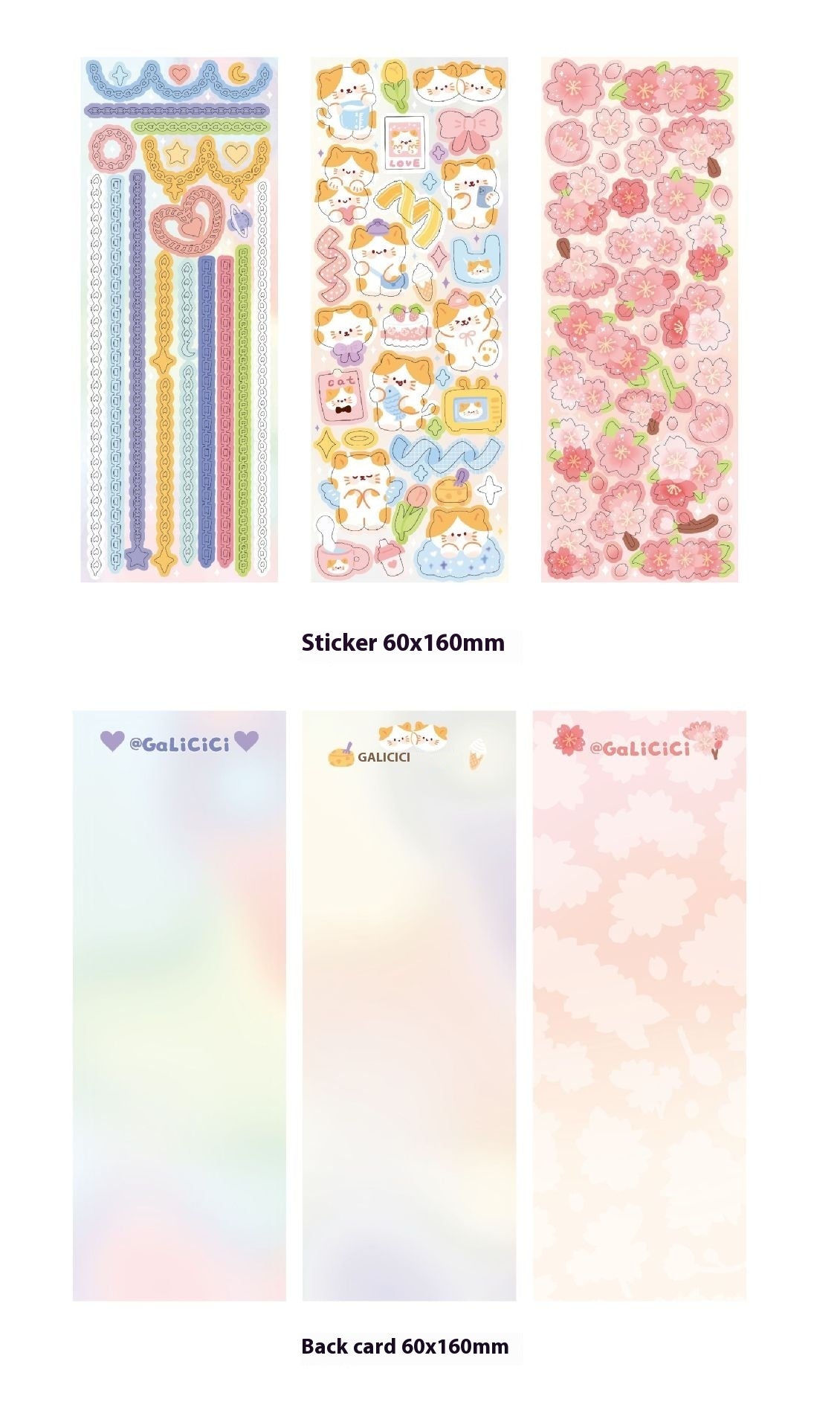 Cat Cherry Blossom Decorative Laser Sticker