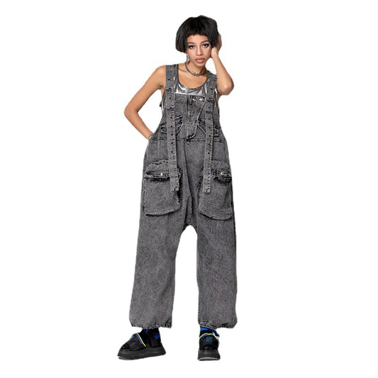 Plus Size Trendy Brand Denim Overalls Overalls