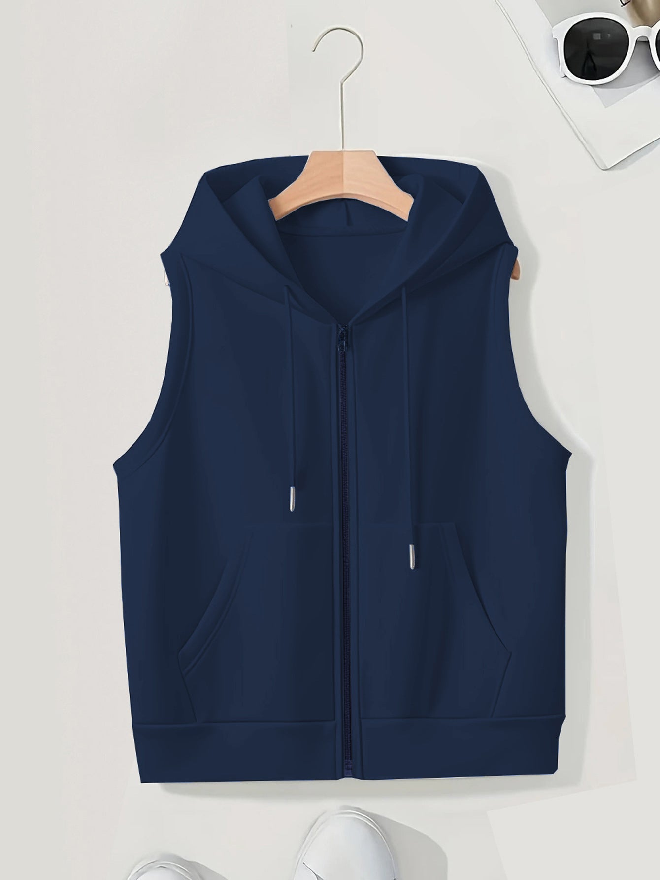 Women's Sleeveless Slim-fit Cardigan Zip Sweater
