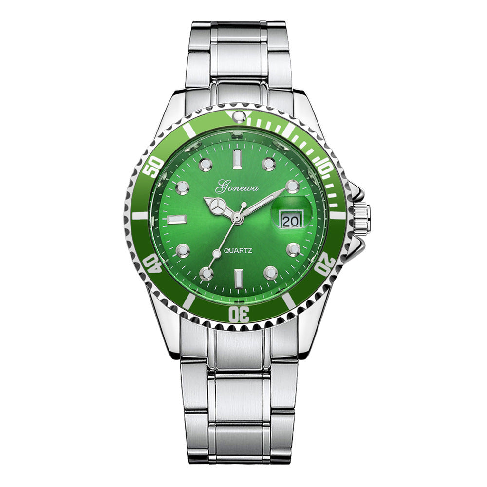 Luminous Business Fashion Steel Belt Calendar Quartz Watch