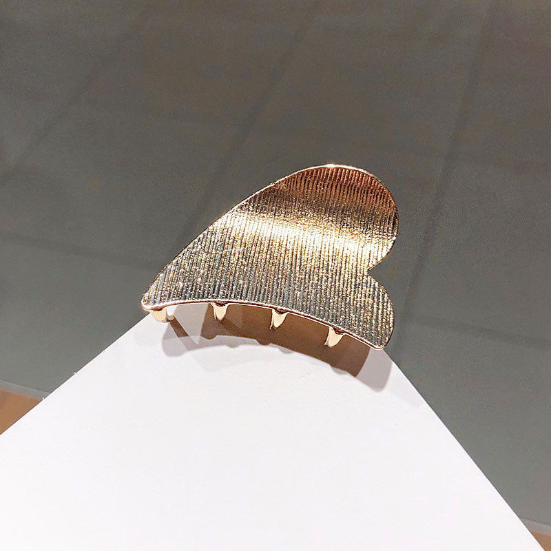 Textured Geometric Metal Bow Love Hairpin