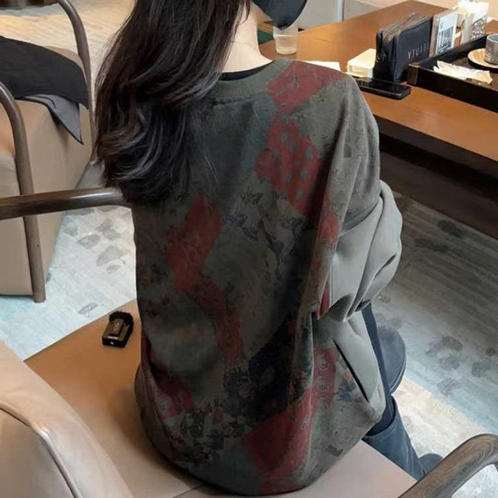 Casual Versatile Women's Crew-neck Sweatshirt