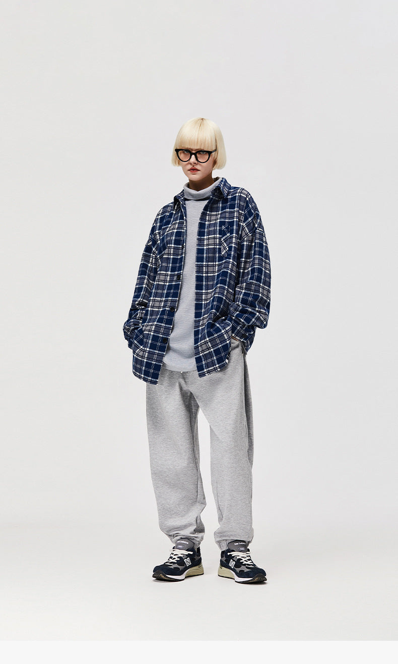 Men's Heavy High Street Brushed Plaid Shirt