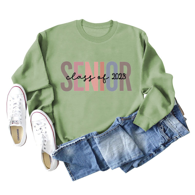 Female Lettering Fashion Loose Casual Long Sleeve Sweater