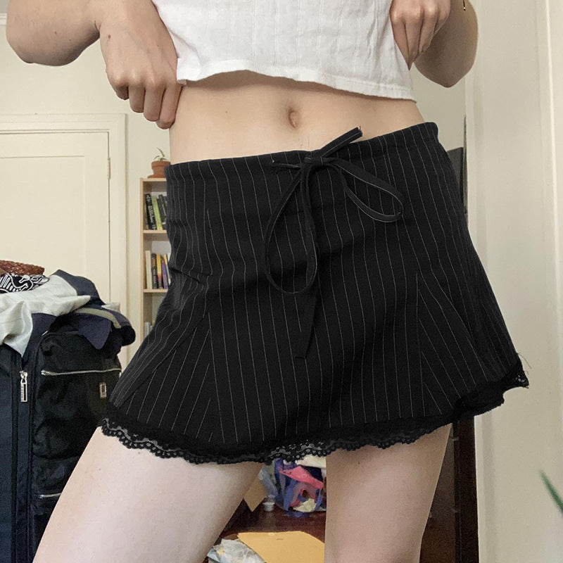 Lace-up Versatile Slimming Short Skirt For Women