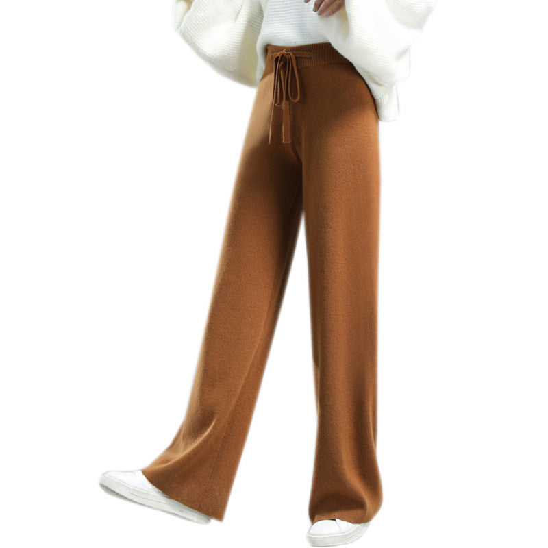 Women's Fashionable Cashmere Knitted Wide-leg Pants
