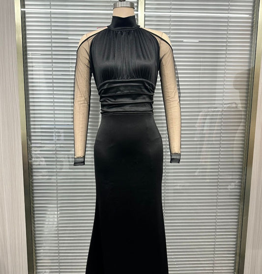 Black Lace Ruched Bodycon Sexy Dress