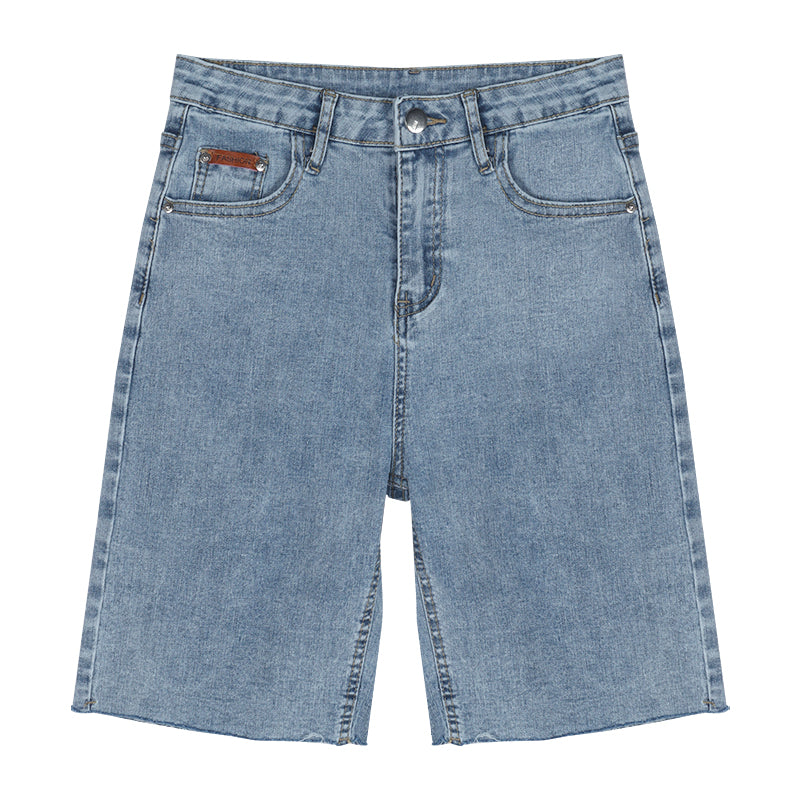 Women's Raw Edge Stretch Slim Straight Denim Shorts