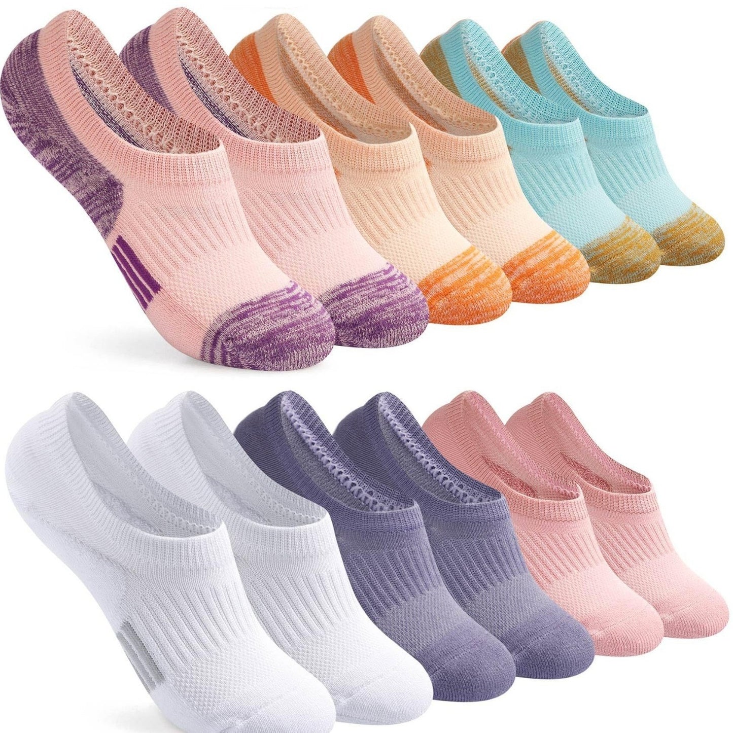 Polyester Women's Terry Bottom Invisible Boat Socks