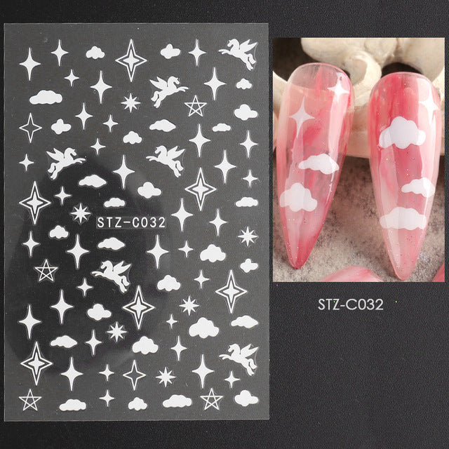 Gold And Silver French Style Imitation Metal Accessories Line Adhesive Nail Stickers