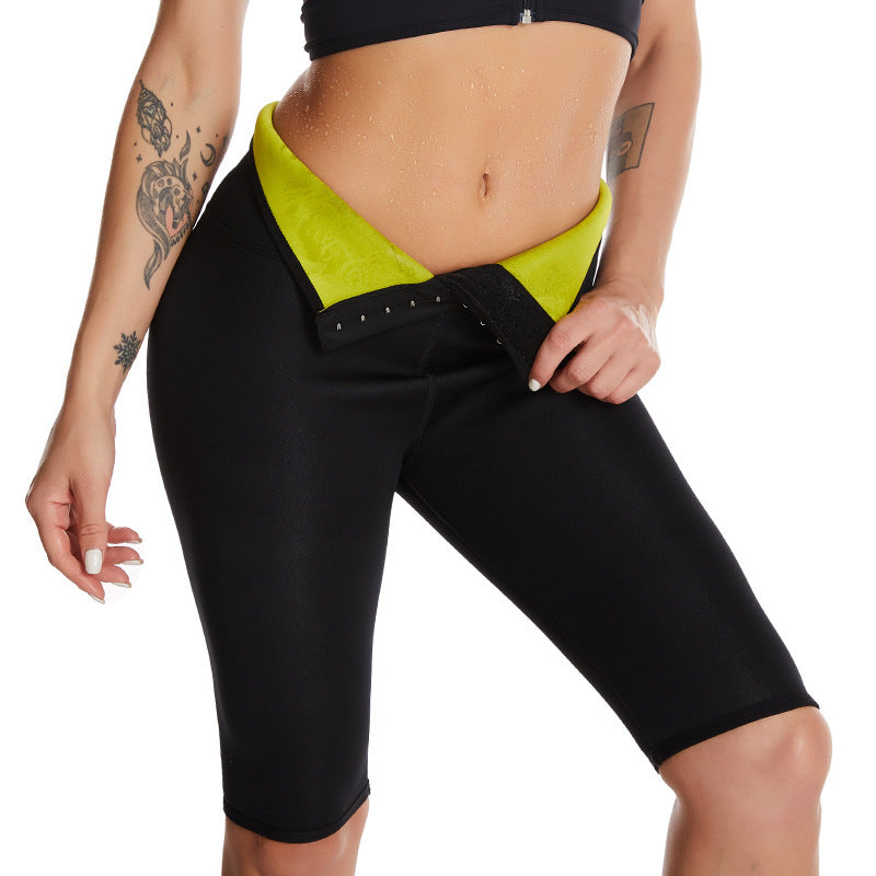 Neoprene High-waisted Trousers Nine Points Violent Sweat Suit Three Breasted