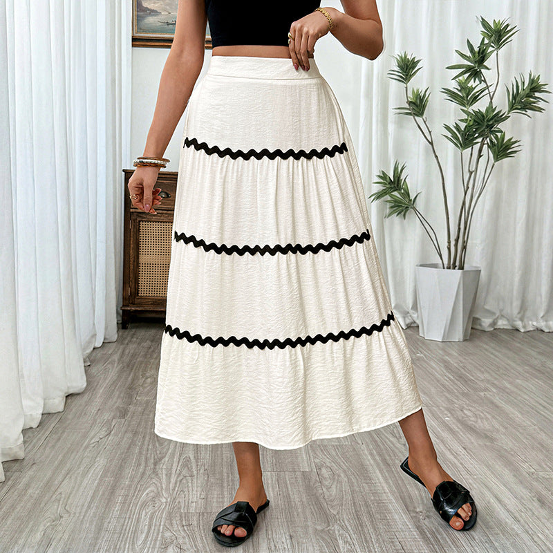 New Women's Color-block Patchwork Skirt