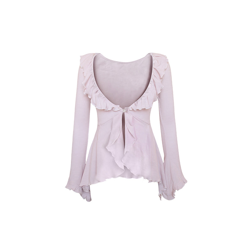 Apricot Knitted Sling Purple Knitted Cardigan Knitted Stitching Cake Dress