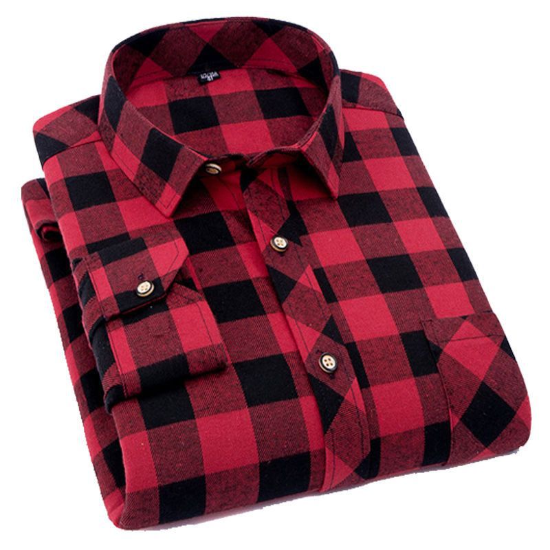 Women's Long-sleeved Slim-fit Plaid Shirt