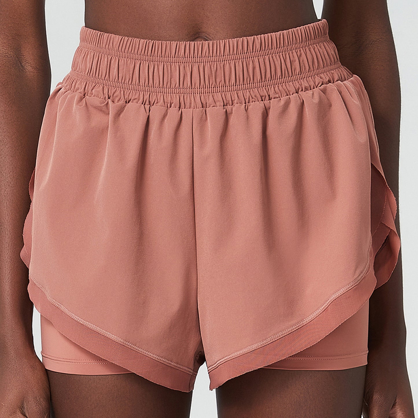 Women's Loose False Two Pieces Anti-exposure Ice Fitness Yoga Shorts