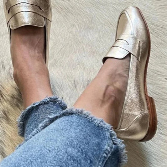 Flade loafers med rund tå i store størrelser med slip-on-funktion