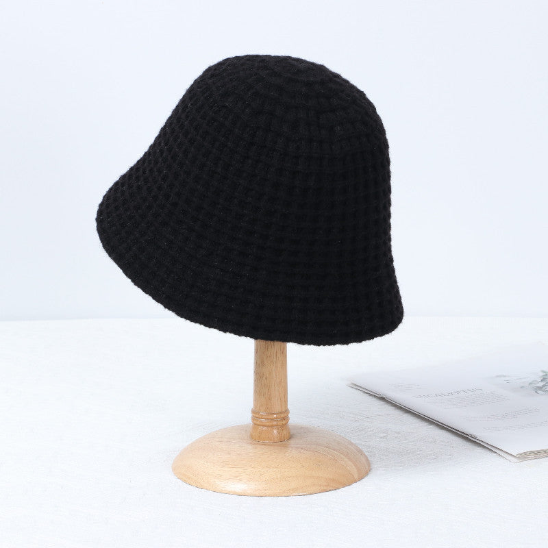 Korean Version Of Solid Color Casual Knitted Basin Hat Tide Simple Bucket