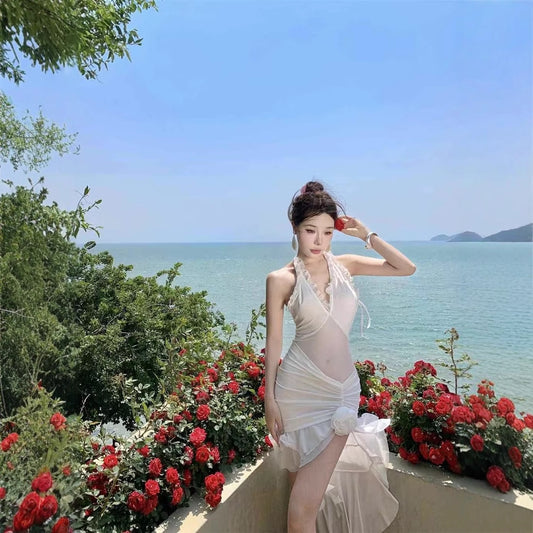 Neck-hanging  Sleeveless Dress For Women Designer Date-night Gown