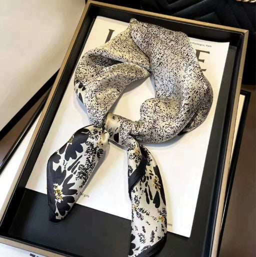 Kerchief Scarf Letter Printed Scarf Scarf Imitated Silk Scarves