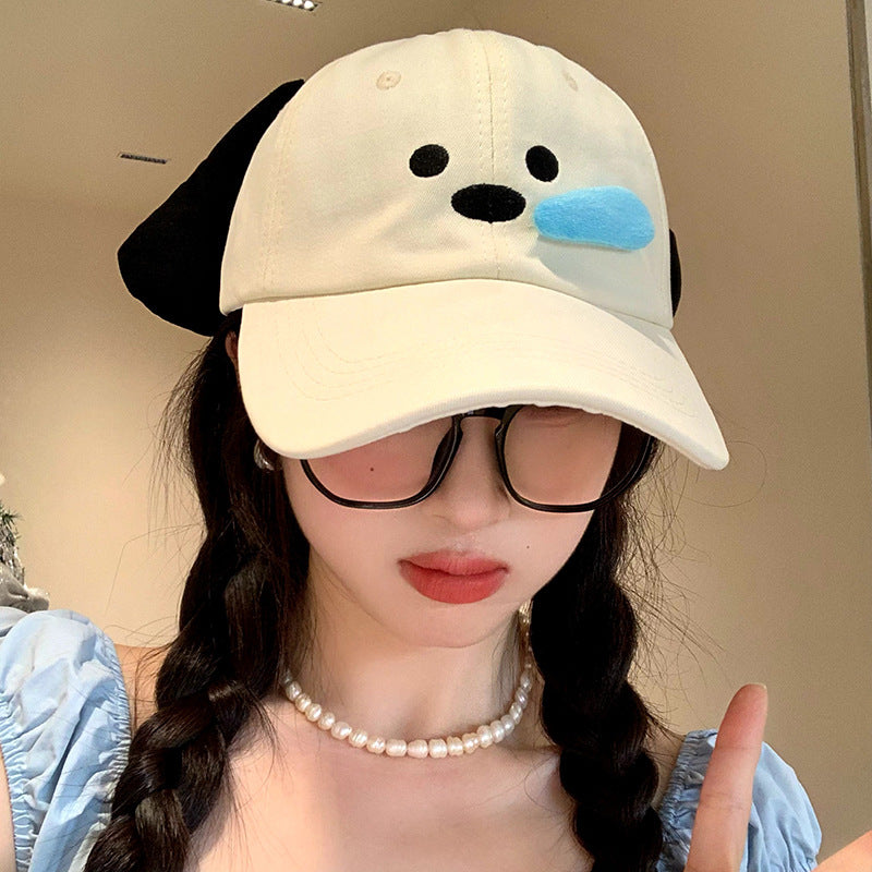 Cute Three-dimensional Snot Puppy Baseball Cap Student Outdoor Photography Sun-poof Peaked Face-showing Hat