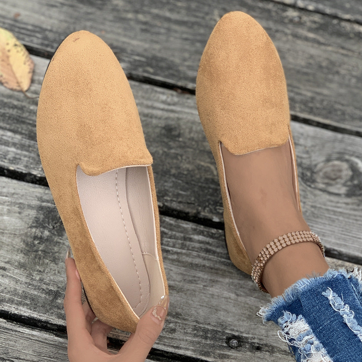 Women's Leisure Thin Shoes Low-cut Flat Round Head