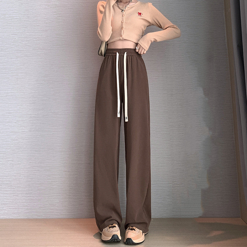 Women's High Waist Loose Straight Casual Knitting Pants